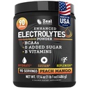 Zeal Naturals Electrolyte Toz Kurtarma İçgörü (90 Hizmetler | Peach Mango) w 0 Sugar +BCAAs +B-Vitamins Electrolyte Supplement w Pids çinko & Magnezyum for Hydration - Keto Electrolytes