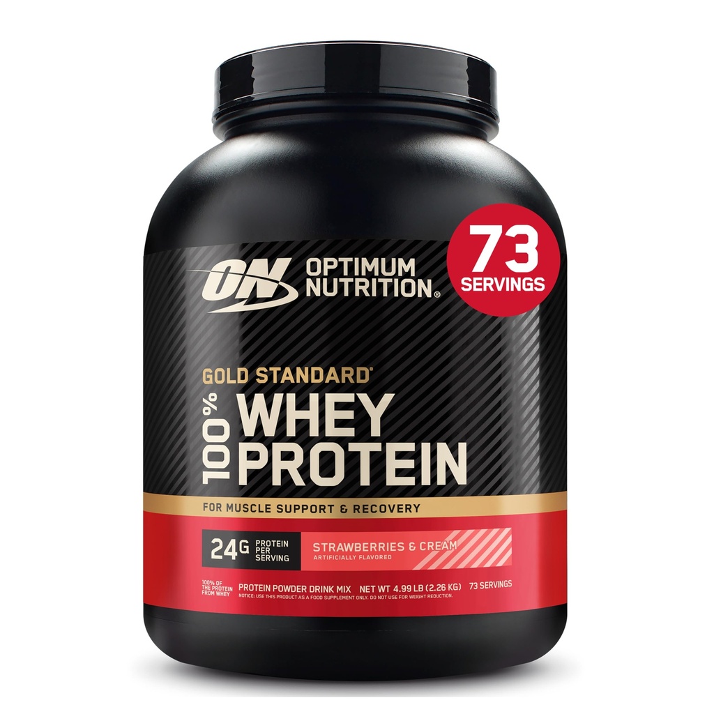 Optimum Beslenme Altın Standardı 100% Whey Protein Toz, Strawberries & Cream, 5 Pound (Pazar Mayıs Vary)
