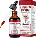 Iron Supplements for Cats, 60ML Liquid Iron with Folate and B12 Supports Anemia, Low Enery Levels and Lethargy, Promotes Red Blood Cell Formation and Blood Health