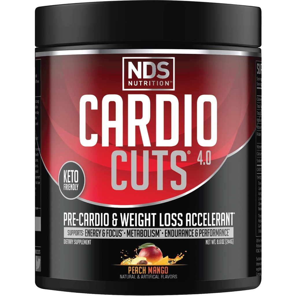NDS Beslenme 4.0 Pre Workout Supplement - Gelişmiş Kilo kaybı ve Pre Cardio Formula ile L-Carnitine, CLA, MCTs, L-Glutamine ve Safflower Oil - Peach (40 Hizmet)
