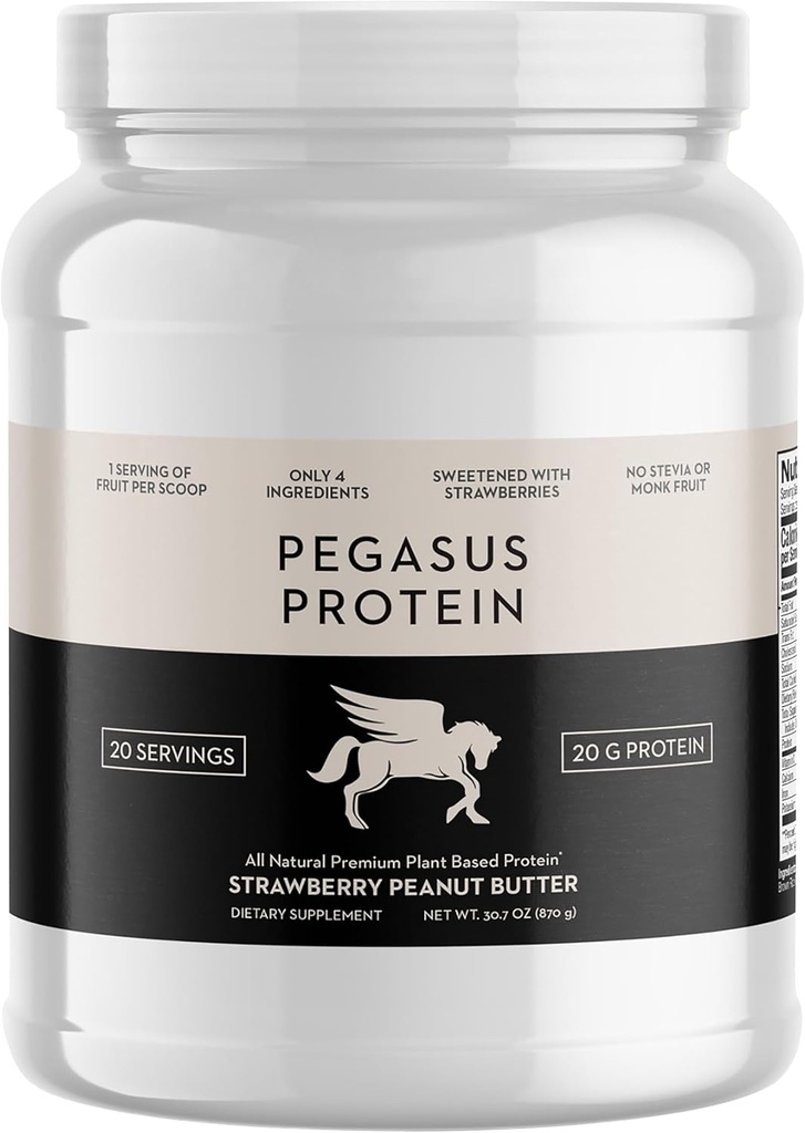 Sadece 4 Malzemeler - No Stevia, No Monk Fruit, No Yapay Sweeteners - Strawberry Peanut Butter Protein Toz, All Natural, Sweetated with lips (20g of Protein, 20 Hizmet)