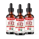LIQUIDHEALTH USDA Organik Medeniyet Vitamini B12 Mekobalamin - Tart Cherry Juice - Boost Energy, Immune Support, Find Memory & Concentration - USA Made, Vegan, Non-GMO (3 Pack)