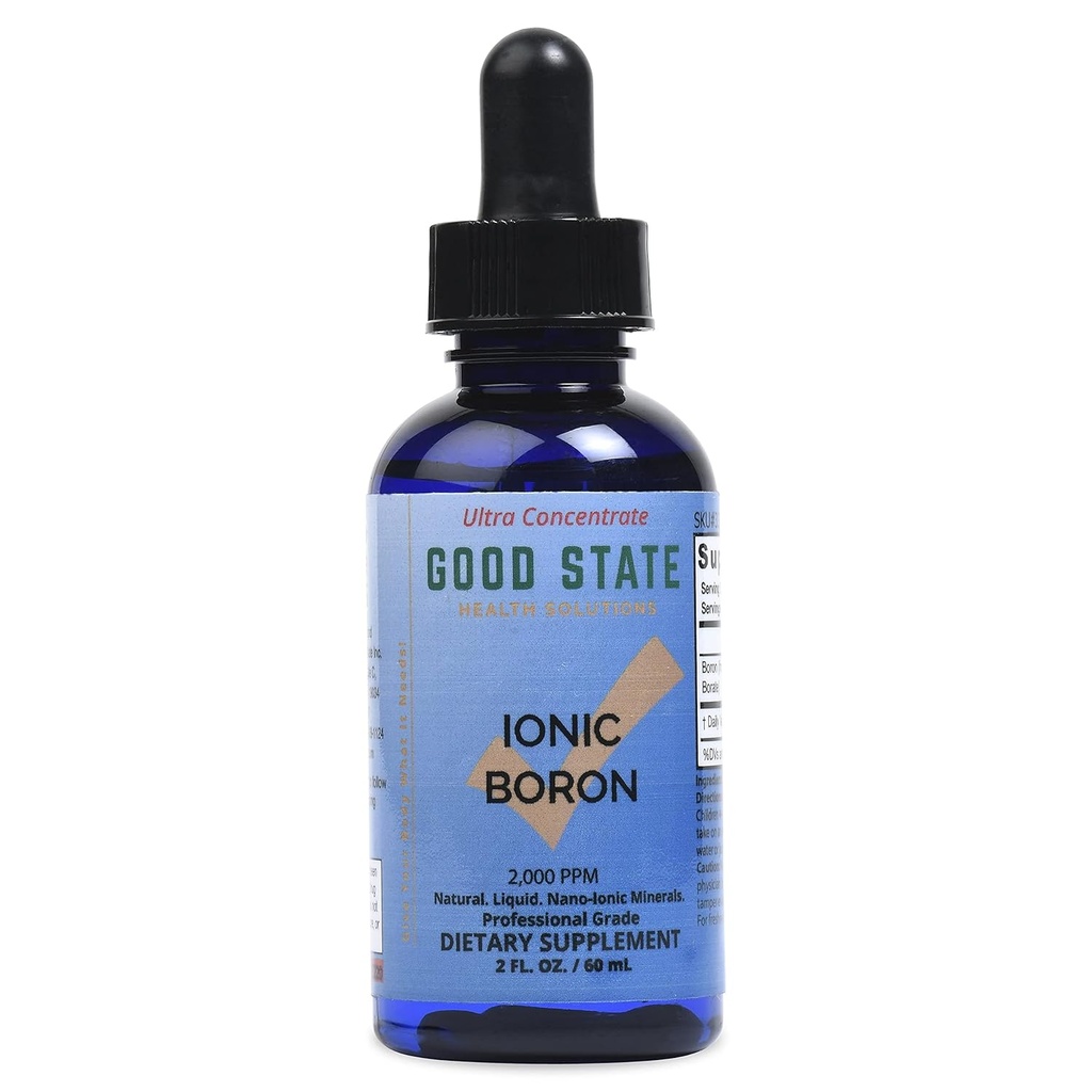 İyi Devlet | Ionic Boron | Natural | Liquid Mechanic | Nano Boyutlu Mineral Teknolojisi | Profesyonel Sınıf | 10 Drops Equals 1 mg | 1.6 Fl oz Şişe