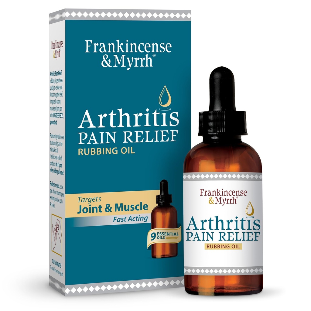 Frankincense ve Myrrh Arthritis Pain Relief Rubbing Oil – Arthritis Pain Reliever with Frankincense Essential Oil for Sciatica, Lower Back,Boy, Hands, Dizs, Ortaklar ve Omuzlar, 2 fl.oz. - 1 Pack