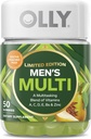 OLLY Erkeklerin Çok, Vitaminleri A, C, D, E, B, çinko, Limited Edition, Festive Poached Cider - 50ct
