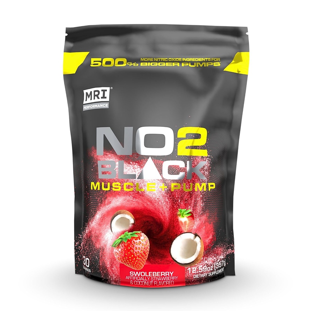 MRG NO2 Black Nitrik Oksit Pompa, Kas Büyüme, Vascularity & Enerji - Citrulline (30 Servis) (Swoleberry) ile Güçlü Stim-Free Pre-Workout (Swoleberry)
