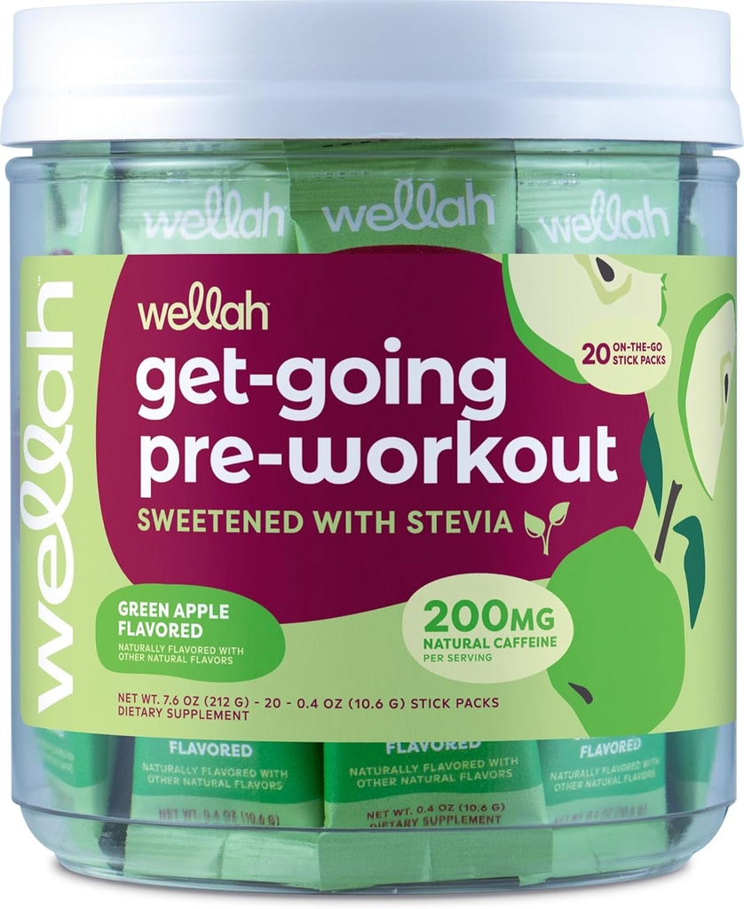 Bizllah Yeşil Apple'ı ziyaret ettik Pre-Workout Stickpacks (20 hizmet)