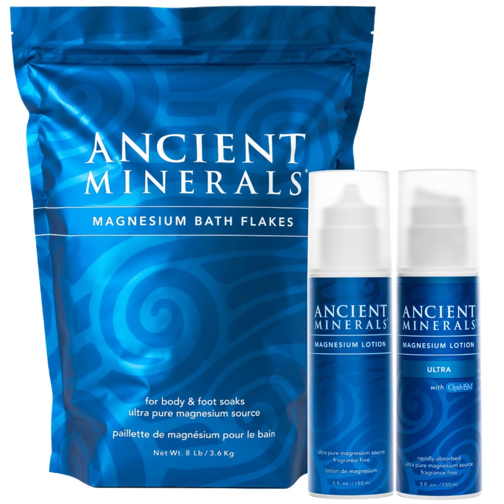 Antik Mineraller Magnezyum Banyo Flakes - MSM ile Ultra Çekme ve Lotion Ultra - Pure Truth Zechstein Chloride