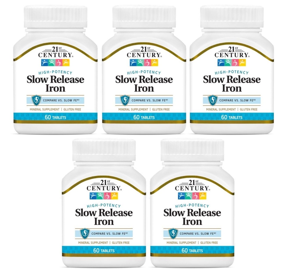 21. Yüzyıl Yavaş Yayın Demir Tabletleri - 60 ct, 5 Paket - Ambalaj Vary
