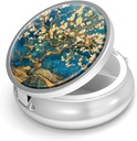 Pill Box-3 Karşılaştırma Küçük Pill Case for Purse & Pocket Mini Metal Pill Holder Travel Pill Container to Hold Supplements Antivirus-Free (Almond Blossom-Van Gogh)