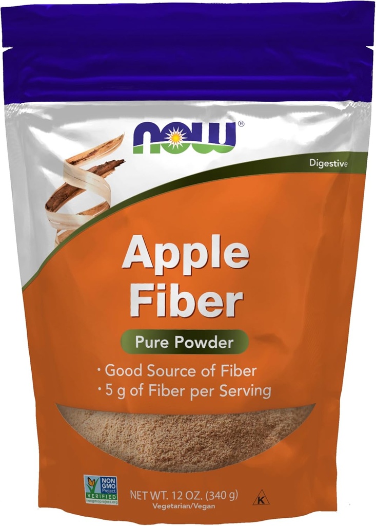 Şimdi Tamamlar, Apple Pectin ile Pure Apple Fiber Toz, Non-GMO Projesi Doğrulandı, 12Ounce