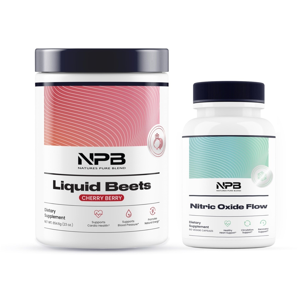 Nature's Pure Blend Nitric Physics Flow & Liquid Beets Sche - Blood Pressure Support, Circulation Art - Organik Arıt Kök Toz 8,000 mg
