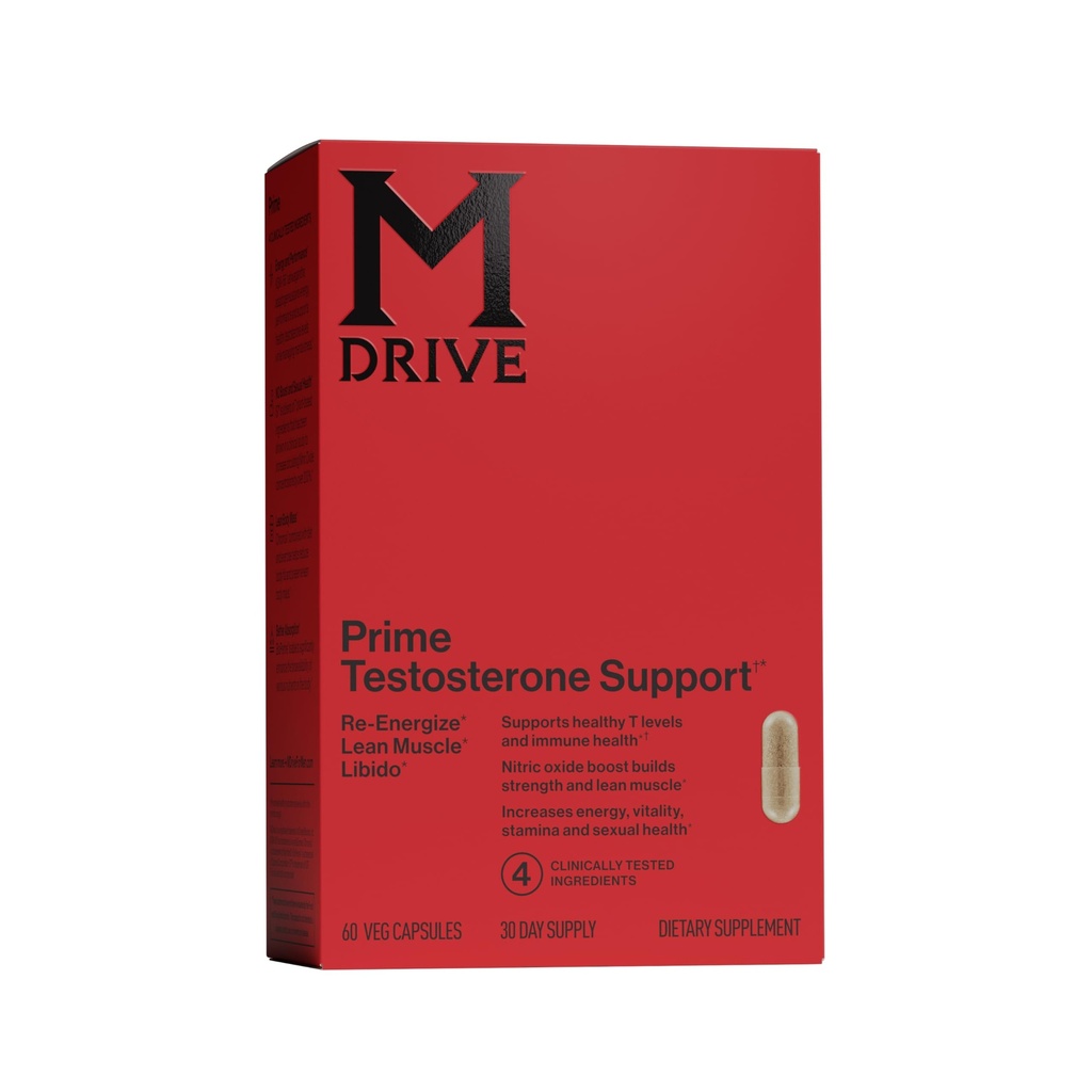 Mdrive Prime - Erkeklerin T-Detek Supplement, Max Energy, Focus & Lean Muscle, KSM-66 Ashwagandha, S7 Nitrik Çimento ATM, Bioperine ve DHEA,30 Hizmet, 60 Kont