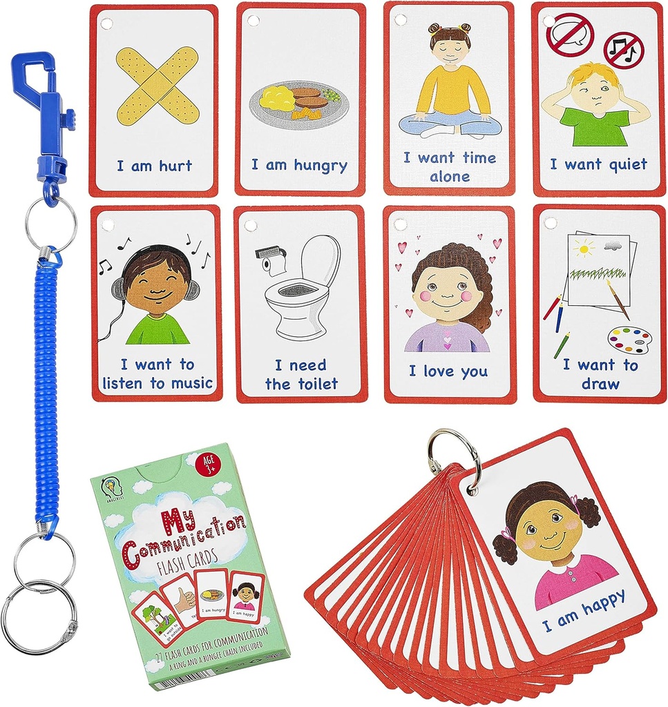 Özel Ed için İletişim Kartlarımalı, Konuşma Gecikme Verbal Çocuklar ve Yetişkinler Autism 27 Flash Kartları ile Görsel Yardım veya cue Kartları