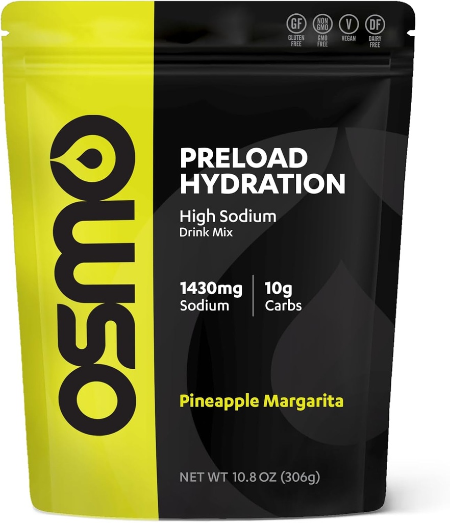 Osmo Preload Hydration Pre Workout Toz Pouch - Yüksek sodyum Bikarbonat, Magnezyum, Pyum, Carbs & Vitamins, Cane Sugar, Beat Cramps & Dehidr - Pineapple Margarita (Pouch)