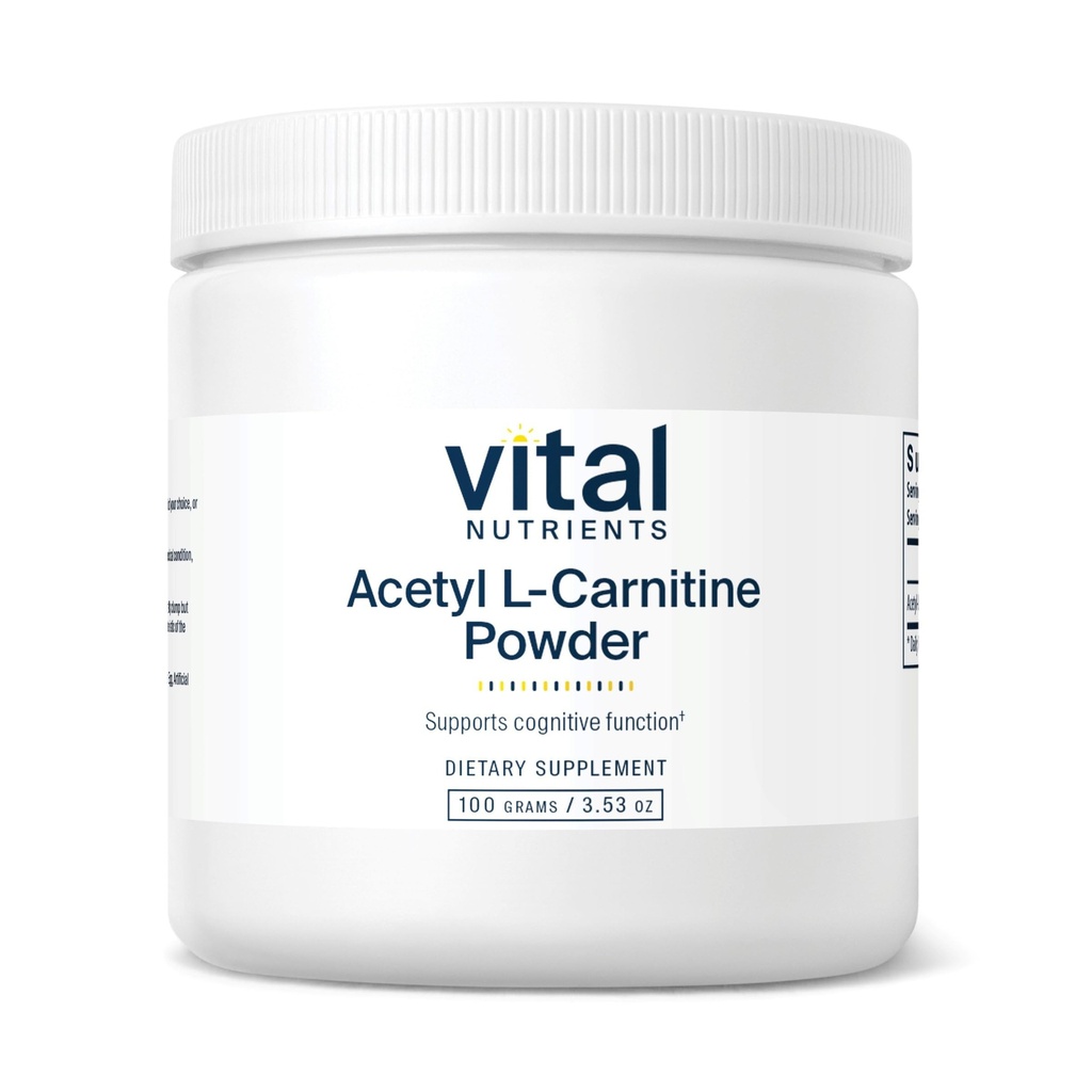 Vital Nutrients Acetyl L-Carnitine Toz | Beyin, Hafıza ve Bilişsel Destek Supplement* | Vegan | Gluten, Süt, Soy Free | Non-GMO | 100 Grams