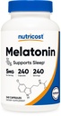Nutricost Melatonin 5 mg, 240 Capsules - 5 mg Per Service, Non-GMO, Gluten Free Free