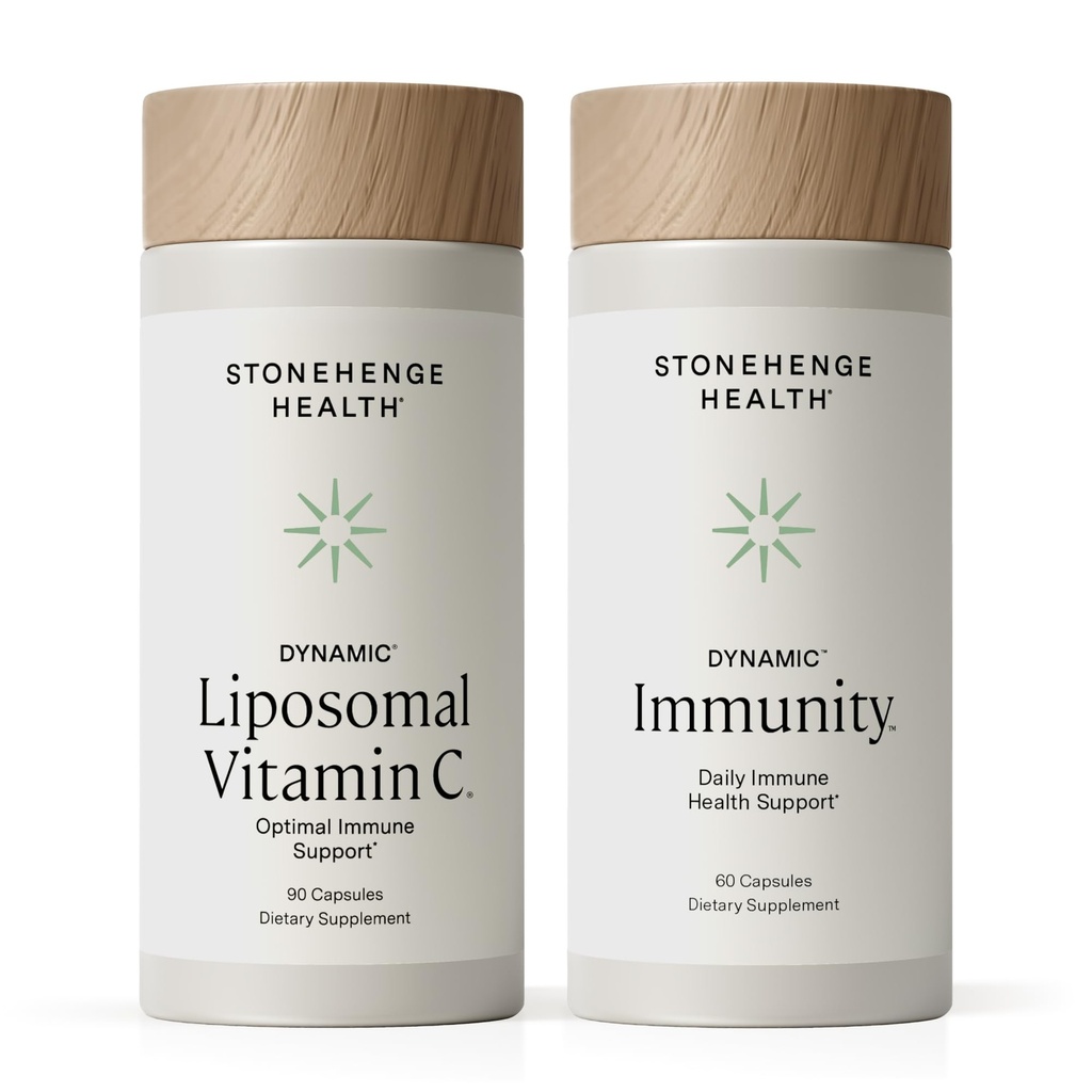 Stonehenge Health Dynamic Liposomal Vitamin C + Dynamic Immunity Sche Supplements to Support Immune System, Collagen Synthesis ve Beyin Sağlığı