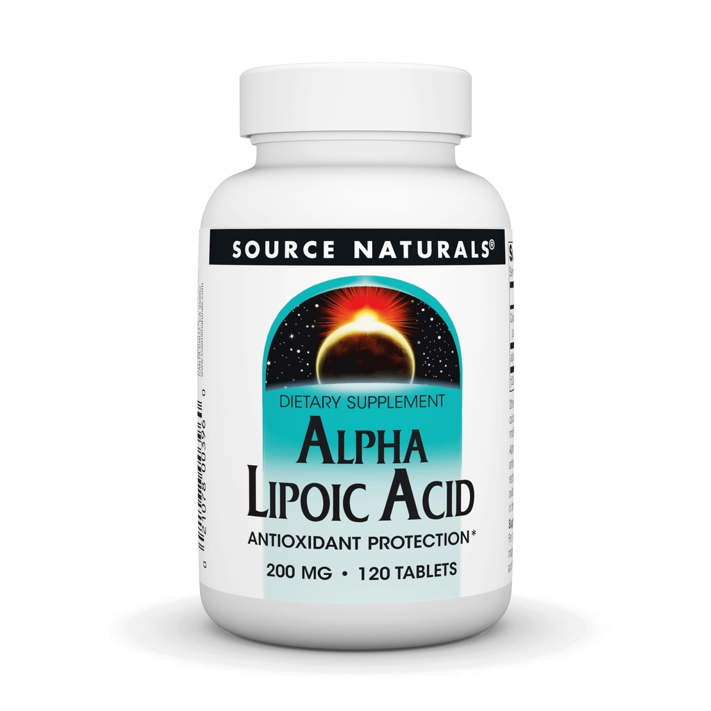 Source Naturals Alpha Lipoic Acid 200 mg Sağlıklı Şeker Metabolism, Liver Function & Energy Generation - 120 Tabletler