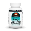 Source Naturals Alpha Lipoic Acid 200 mg Sağlıklı Şeker Metabolism, Liver Function & Energy Generation - 120 Tabletler
