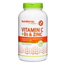 NutriBiotic Vitamin C + Vitamin D3 & çinko, 250 Capsules | Potent, C Kapsamlı Immune Support | Essential & Antioxy Daily Supplement | Gluten & GMO Free