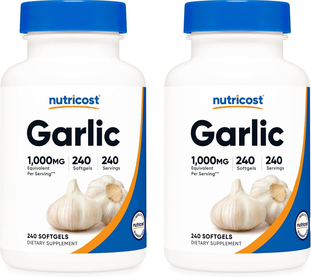 Nutricost, 1000 mg, 240 Softgels (2 Şişeler) - Siparişsiz, Premium Gluten Free Supplement Supplement