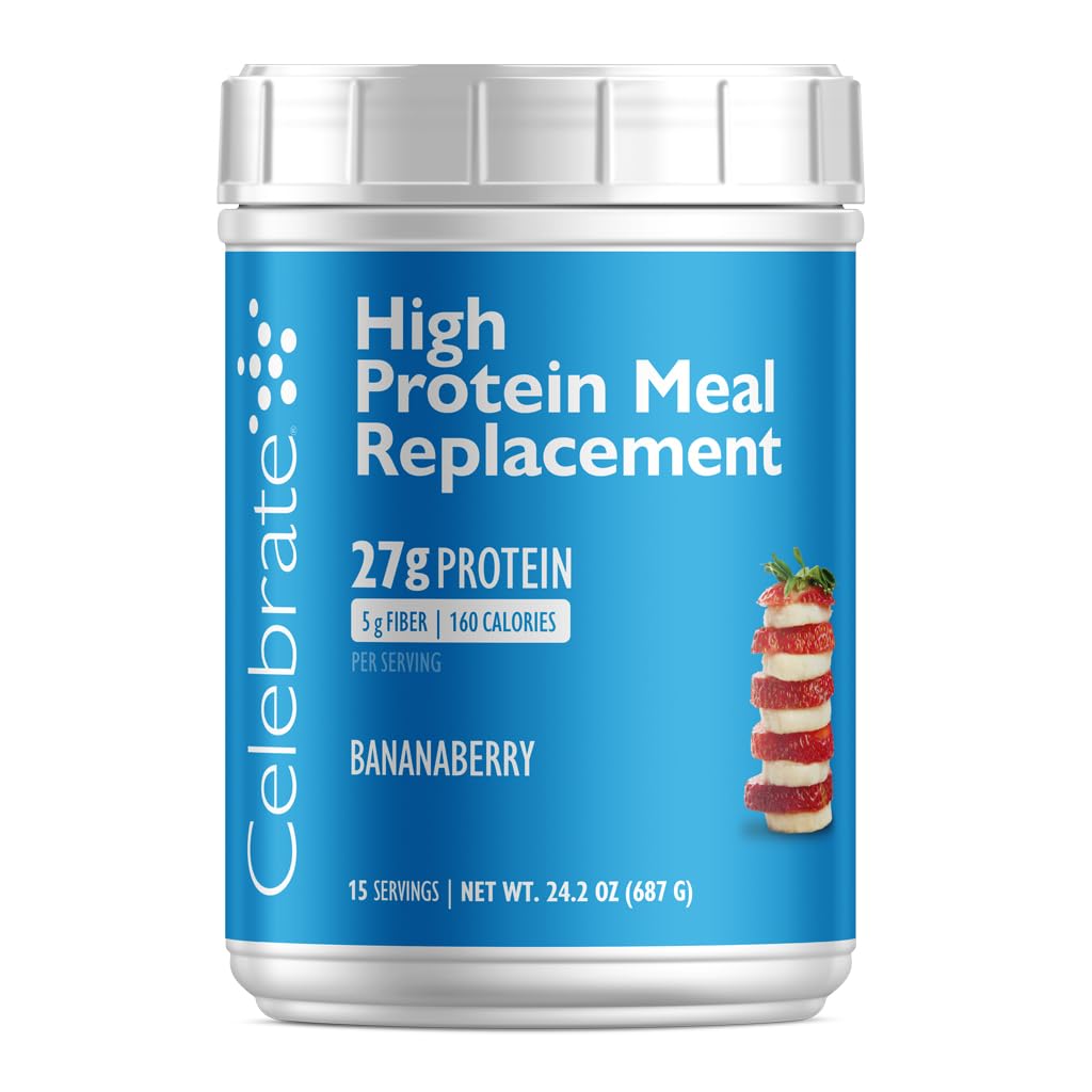 Vitaminler Yüksek Protein Meal Yenileme Shake, 27 g Protein Toz, 5 g Fiber, Post-Bariatrik Cerrahi Hastaları için, Bananaberry, 15 hizmet veriyor