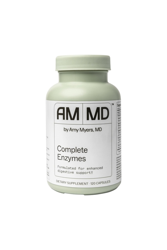 Amy Myers MD Complete Enzymes - Gut Care & Digestive Health Support Supplement - Daily Health Microbiome Support Nutritional Supplement - 120 Capsules