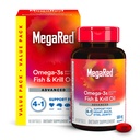 Megared Omega-3 Fish Oil + High Abxia Krill Oil 500 mg Softgels, Mega Red Advanced 4in1 (80 bir şişede sayı) Yoğun Omega-3 Fish & Krill Oil Supplementd Omega-3 Fish & Krill Oil Supplement