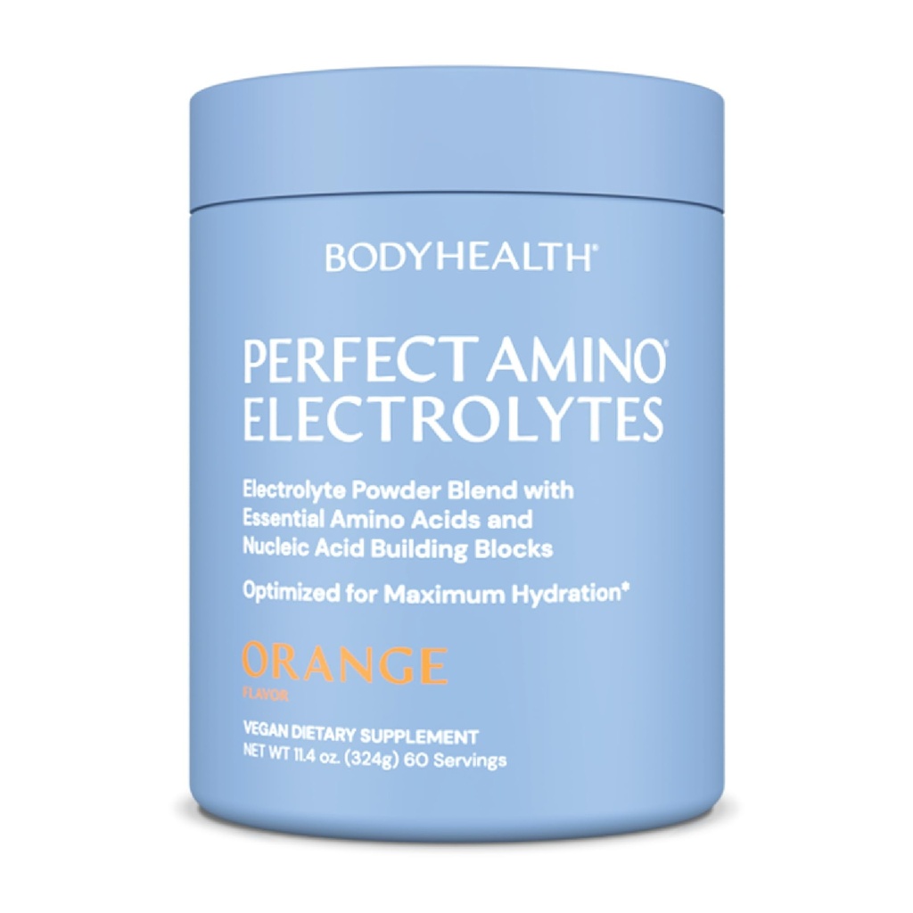 VücutSağlık MükemmelAmino Elektrolytes Toz No Sugar, Keto Sugar Free Fasting Electrolytes Drink Mix, Hydration Toz with Trace Minerals - Orange - 60 Servisler