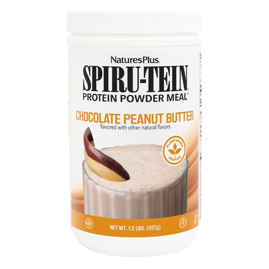 Natures Plus SPIRU-TEIN - Chocolate Peanut Butter - 1.2 lbs, Spirulina protein Toz - 17 Hizmet
