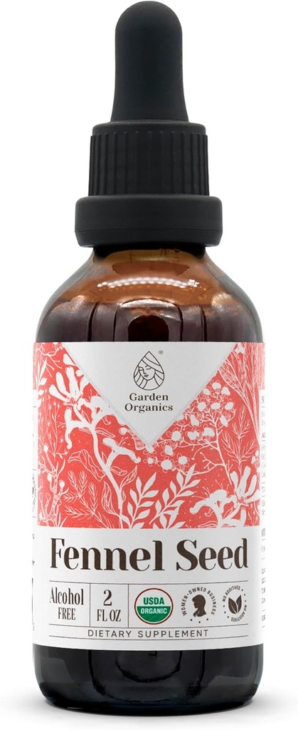 Fennel Tohum USDA Organik Alkol Ücretsiz Ekstraksiyon | Diyetsel Tamam, Yüksek Yeterlilik Tincture | Doğal sertifikalı Organik Fennel (Foeniculum vulgare) 2oz