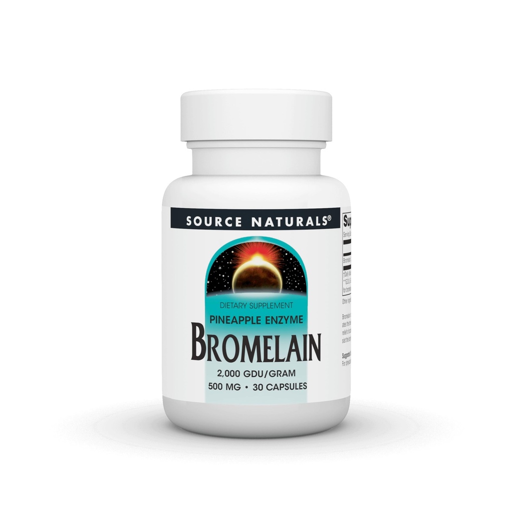 Source Naturals Pineapple Enzyme Bromelain - 2.000 GDU/GRAM - 500 mg - 30 Capsules