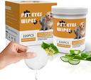 Senlong Eyes Köpekler için Wipes - Gally Take Tear Stain - köpek göz temizleyici,Eye Debris, Discharge, Mucus Secretions - köpek gözleri yırtılmış - köpek ve kedi gözleri - 220par, beyaz