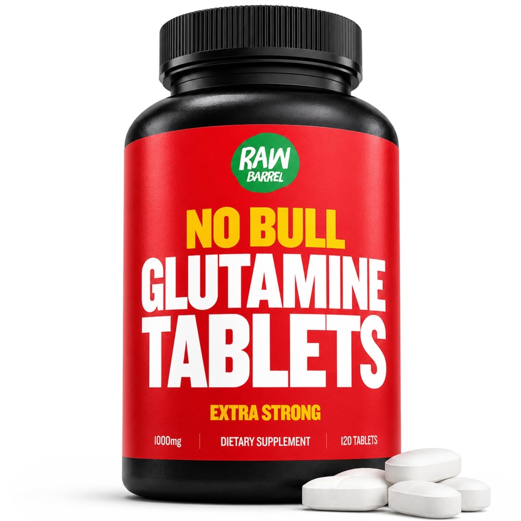 "No Bull" L-Glutamine Tabletleri, Pure L Glutamine Pills, Non GMO, L Glutamine Supplement, Doğal Vegan, Vejetaryen Dostu ve Gluten Free, 1000 mg