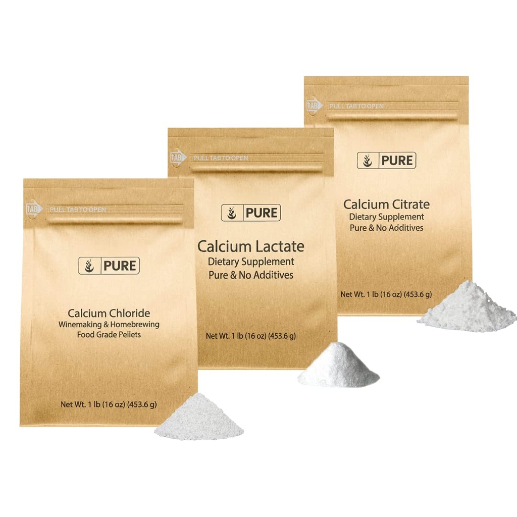 Pure Original Materialsselli Sche (1lb) Kalsiyum Klorid, Kalsiyum Citrate, Kalsiyum Lactate