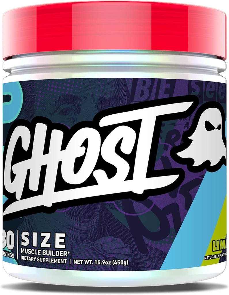 GHOST Boyut Kas Builder Diyetsel Tamam - Lime, 30 Hizmet - Erkekler ve Kadınlar için Kas Büyüme ve Güçlü Bina Tamamları - Kretin, Betaine & Beta-Alanine - Sugar & Gluten Ücretsiz, Vegan