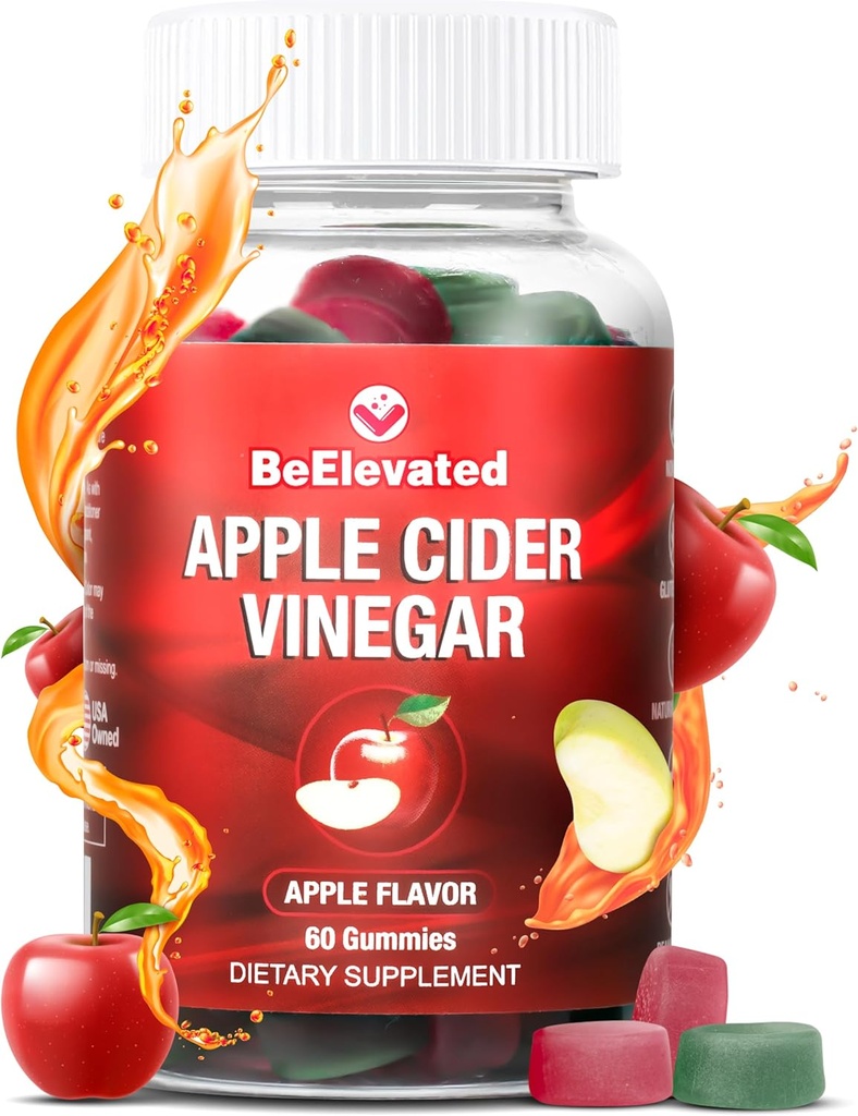 Apple Cider Vinegar Gummy | Kilo kaybı Ginger Supplements for Women & Men | 500 mg ACV Gummies for Belly Fat Burner | Boost Metabolism | Non-GMO Apple Flavor Vitaminleri | (60 Kont Şişe)