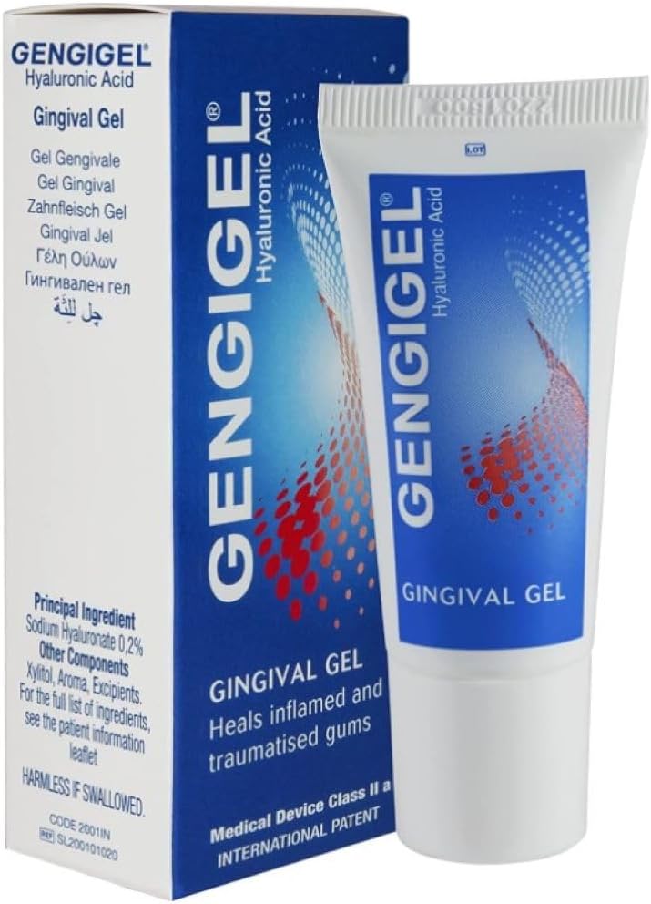 Gengigel Hyaluronik Asit Oral Gel Ağız ve Gum Discomfort (20 ml), Soothes Irritation, Tavsiyeler Doğal şifa & Korumalar Delicate Oral Tound, No Paraben veya SLS, Vegan & Kosher