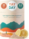 Nighttime Prebiyotik Fiber Toz Digestive Enzymes & Magnezyum Glycinate for Sleep | Gut Health Supplement for Women & Men - Digestion Support, Bloating Relief - Citrus, 30 Scoops
