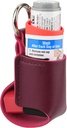 Beautyflier Asthma Inhaler Holder, Durable Microfiber Leather Travel Handy Inhaler Keychain Holder for Kids and Adults, Inhaler Not Included (Red)