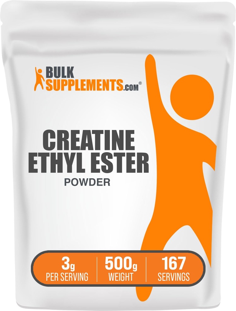 BulkSupplements.com Kretine Ethyl Ester HCl Toz - Kretine Ethyl Ester Toz - Unflavored & Gluten Free, 3g per Service, 500g (1.1 lbs)