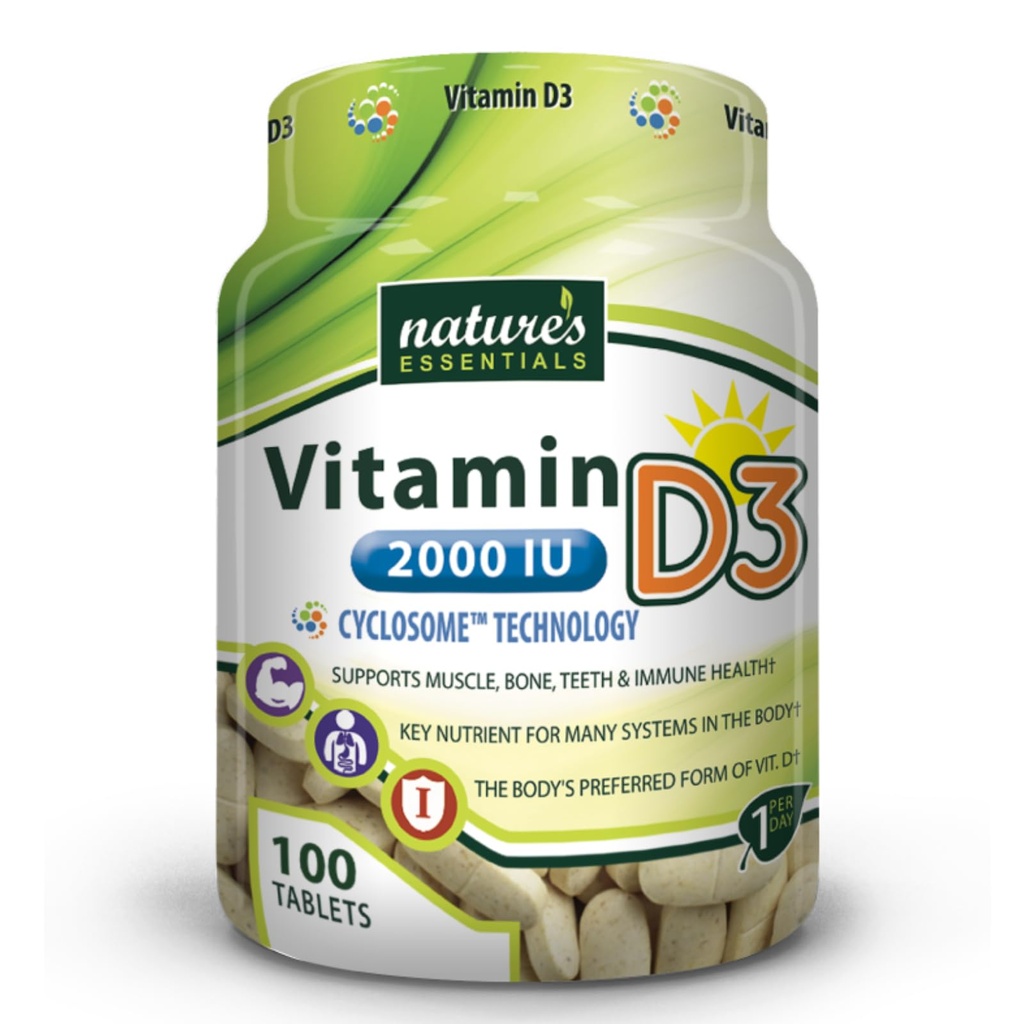 N Vitamin D3 2000IU | Immune Support | Gelişmiş Cyclosome Liposomal Delivery | Non-GMO, Gluten Free, Vegetarian | 100 Tablet