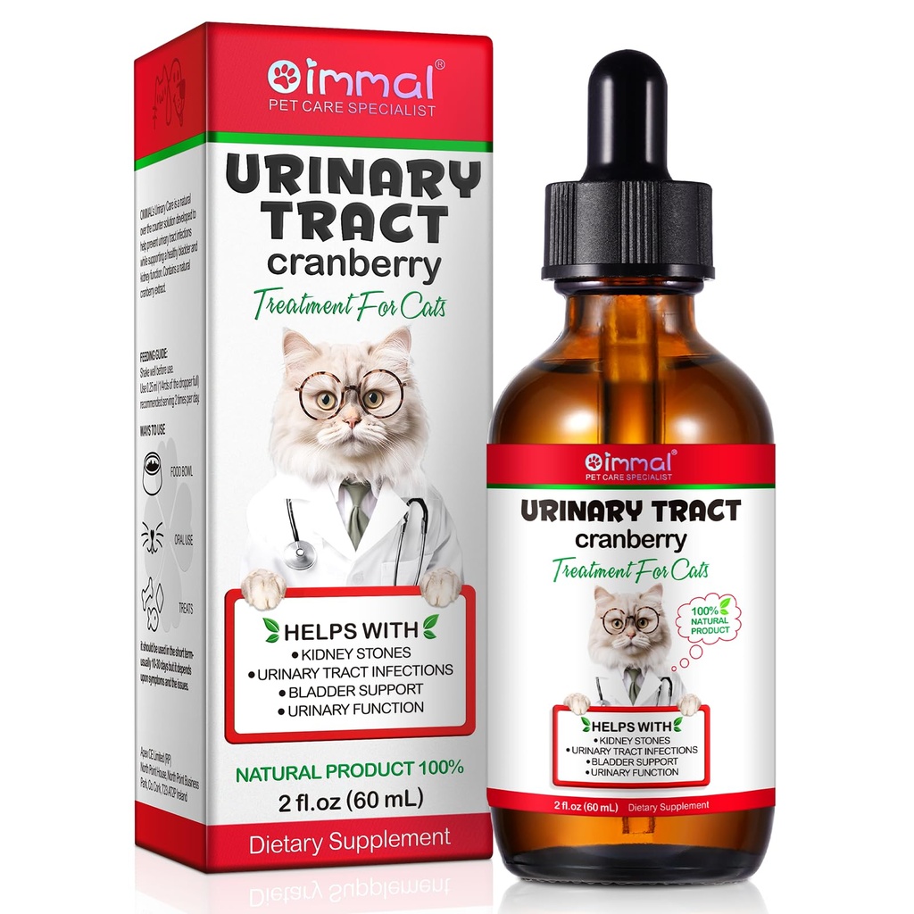 Kediler için Urinary Tract, Doğal Kedi Urinary Tract Enfeksiyon Tedavisi Ayakları - Destekler Bladder, Kidney Stone, Dog UTI, Cranberry Kidney Bladder Support Supplement, Chicken Flavor - 60 ml / 2.02oz