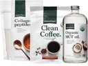 Natural Force Organic Clean Coffee + Collagen Peptides + Organic MCT Oil Bundle – Toxin Free Coffee, Grass Fed Collagen, & MCTs - Non-GMO, Keto, & Paleo - 12 Oz, 11.7 Oz, 32 Oz