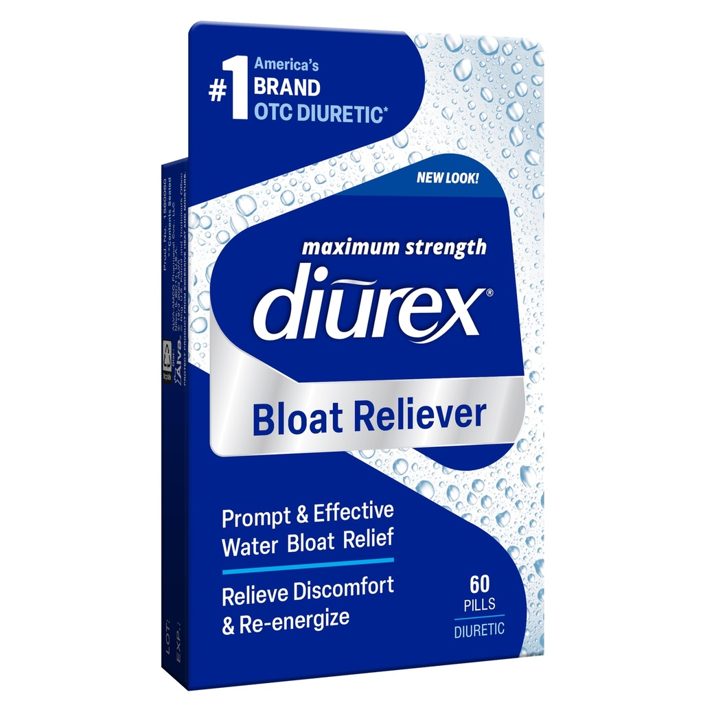 Diurex Bloat Reliever | Relieve Water Bloat, Puffiness, Swelling & Fatigue | Re-Energize | Maksimum Kuvvet | 60 Kont