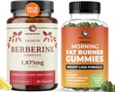 Berberine Kompleksi Tamam ve Burn Gummies | Full Kilo kaybı Yeşil Çay ve Bitter Melon | Appetite Suppressant, Belly Fat Ayarlar ve Termogenic Destek | 1 Ay Supply &