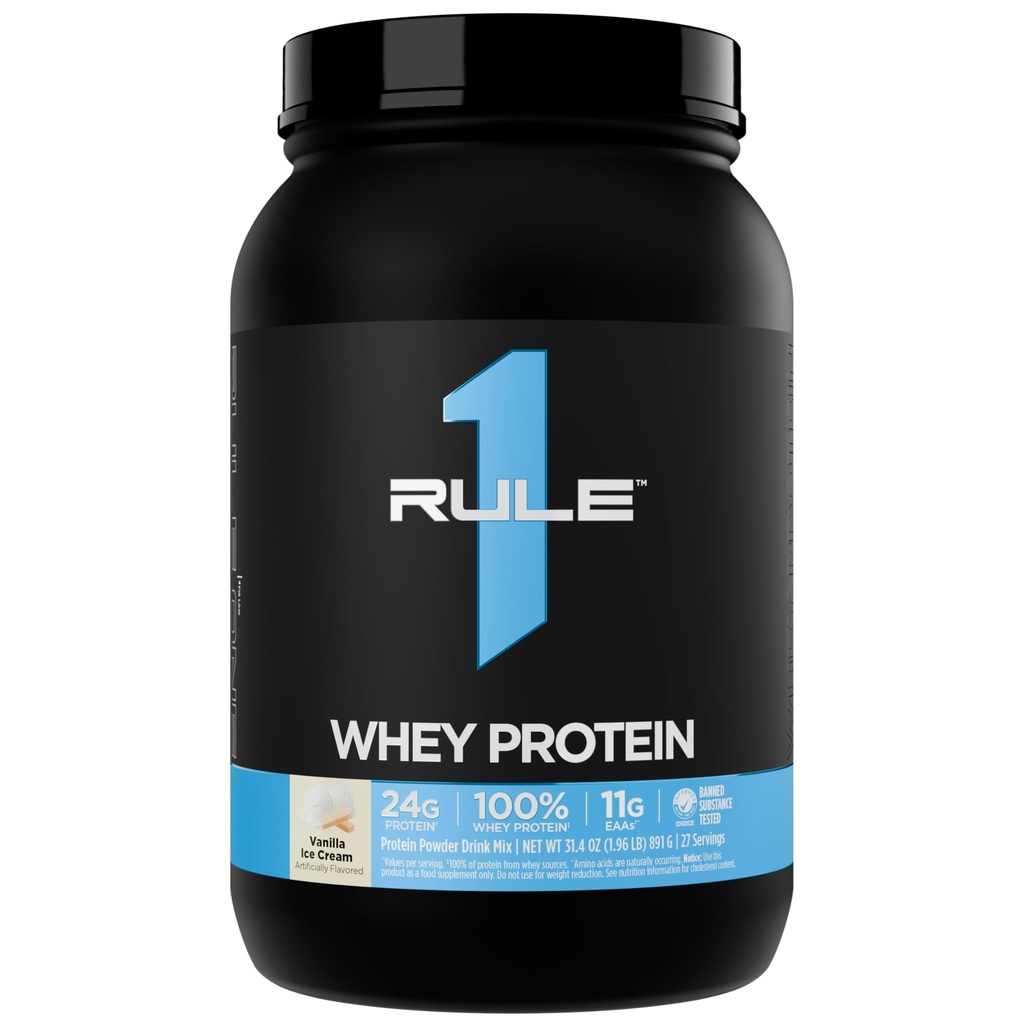 Kural 1 Whey proteini - All-Whey Kaynaklarından alınan 24g Fast-Acting Protein Doğal Occurring EAAs & BCAAs for Workout Recovery or Anytime Use (2 Pounds*, Vanilla Ice Cream)