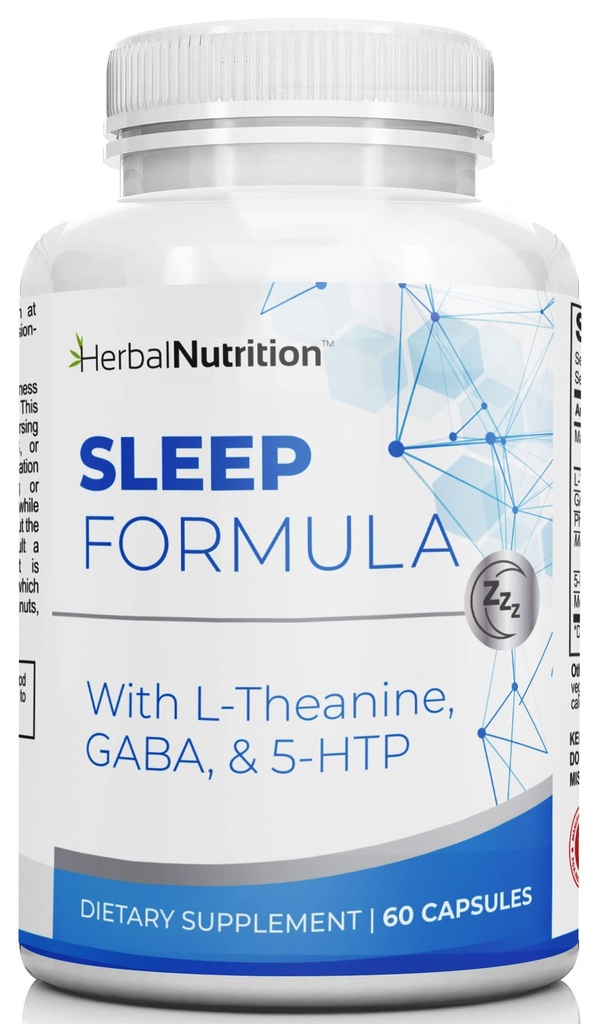 Herbal Beslenme Uyku Desteği Tamam Sleep Formula, Melatonin, GABA, L-Theanine ve More, Sleep Like You are on Cloud 9! Bir 60 Ct Şişe