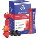 Bluechange Energy + Focus - Yetişkinler için Daha Az-Sweet Super Clean Plant-Based Energy Drink for Adults, with Guarana, Green Tea, Rhodiola, Caffeine, B Vitamins for Clarity & Focus, No Sugar - Toz Sticks (10 Pack)